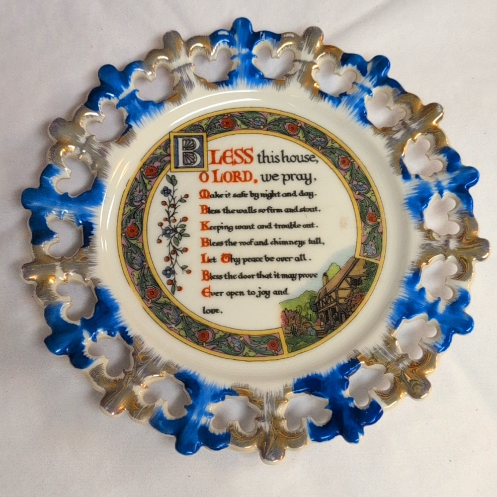 Vintage Bless this house decorative plate